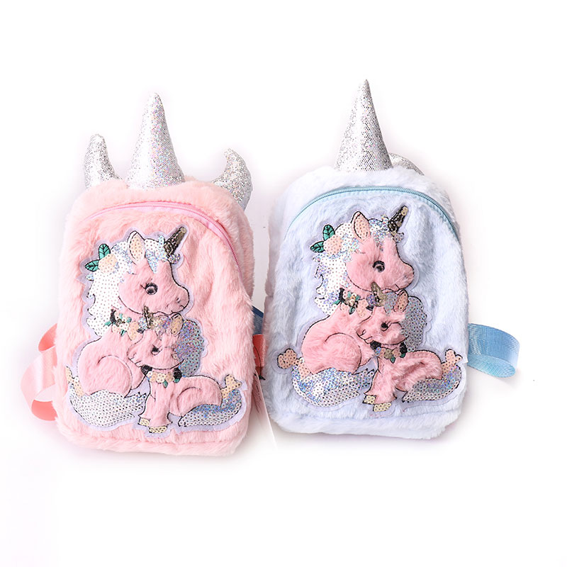 Borsa scolastica in peluche Unicorn