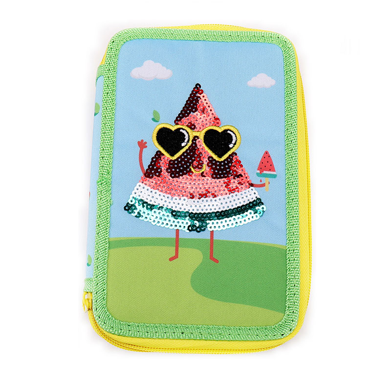 Watermelon 300D Double Zippers Pencil Bag